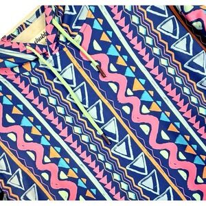 Chubbies Hoodie Mens Medium Colorful Sweatshirt Aztec Beach Skiing Lightweight